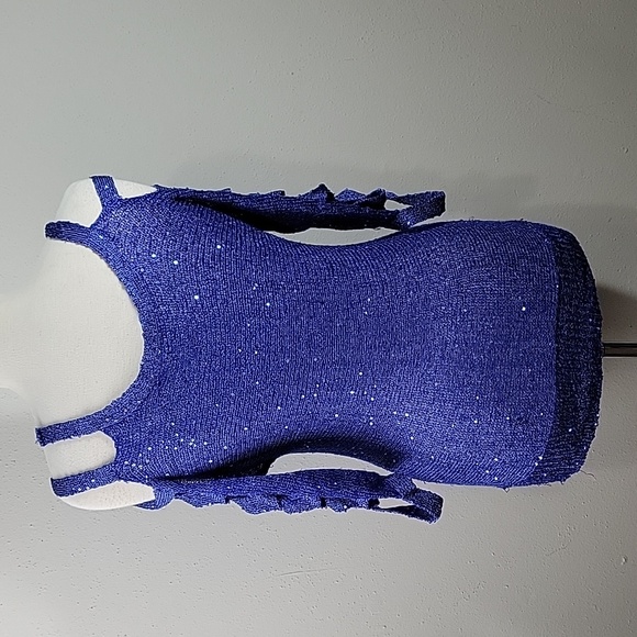 Arden B Sequins Top Size Small Blue - Picture 5 of 7